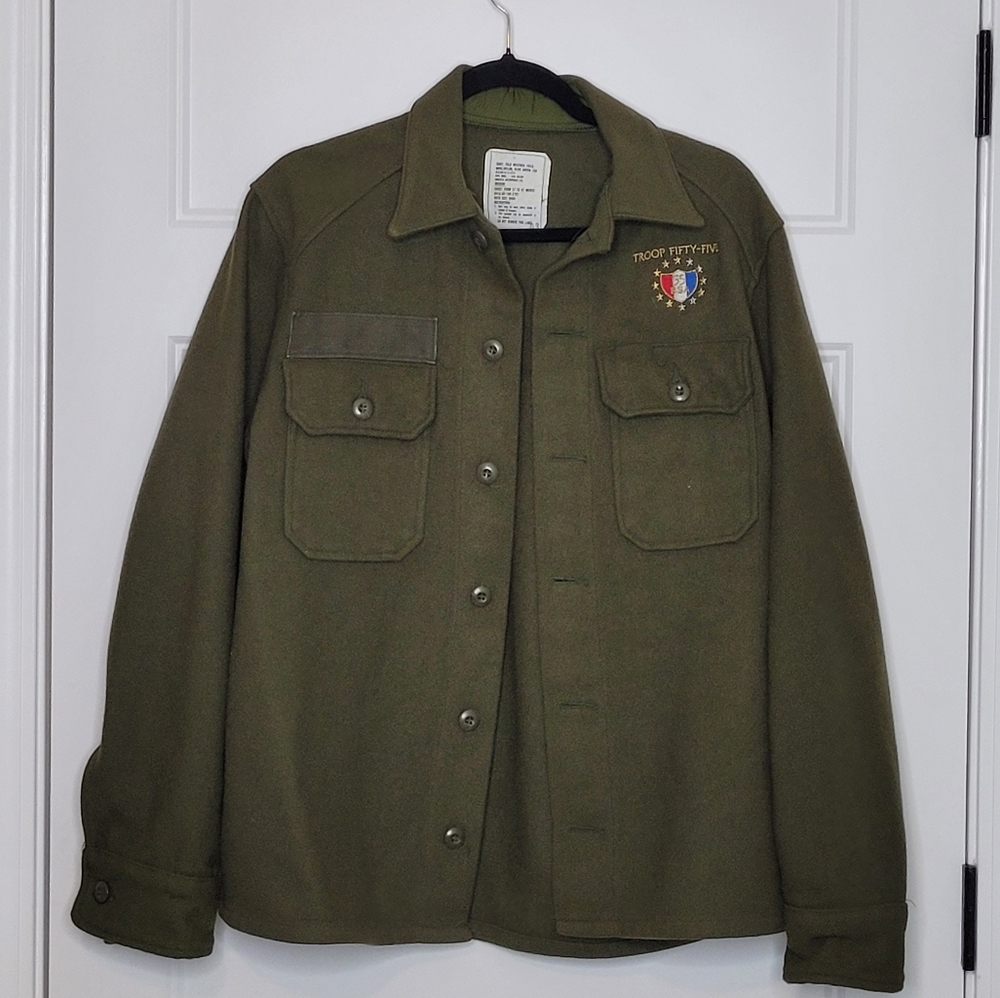 Bsa Military Issue Wool Button Up Mens Medium - image 1